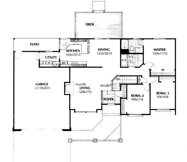 One-Story Ranch Southwest Level One of Plan 91643