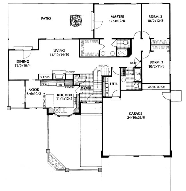 Contemporary One-Story Level One of Plan 91645