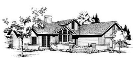 Contemporary One-Story Elevation of Plan 91645