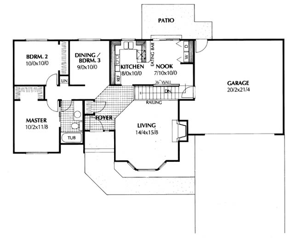 One-Story Ranch Traditional Level One of Plan 91646
