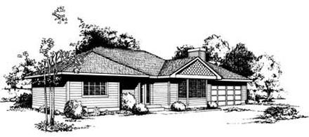 One-Story Ranch Traditional Elevation of Plan 91646