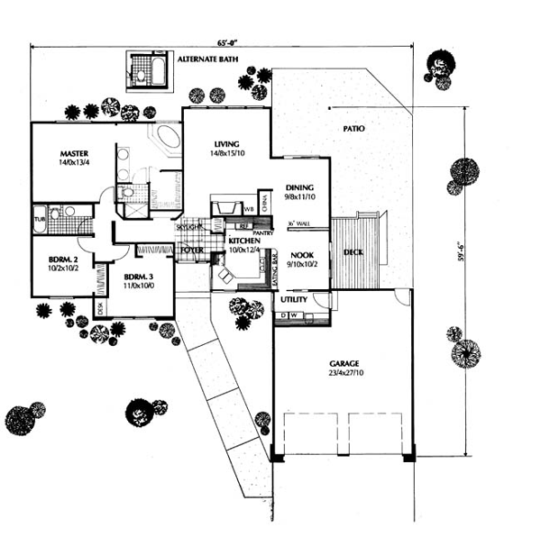 Contemporary One-Story Level One of Plan 91651