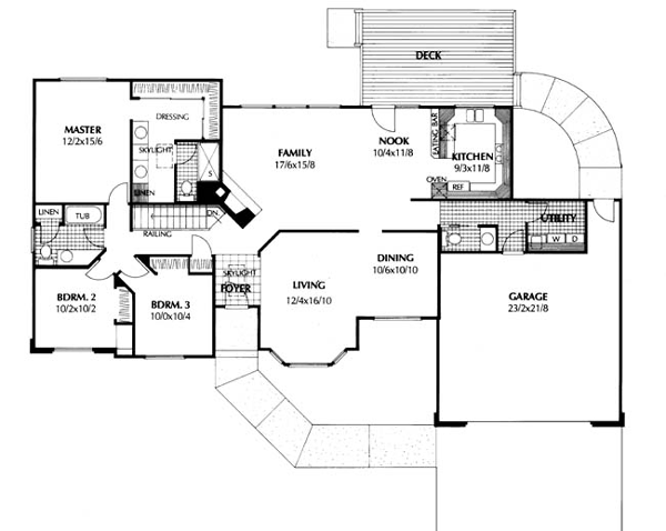 Contemporary One-Story Ranch Level One of Plan 91652