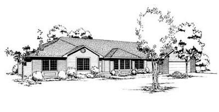 Contemporary One-Story Ranch Elevation of Plan 91652