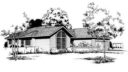 Contemporary One-Story Elevation of Plan 91654