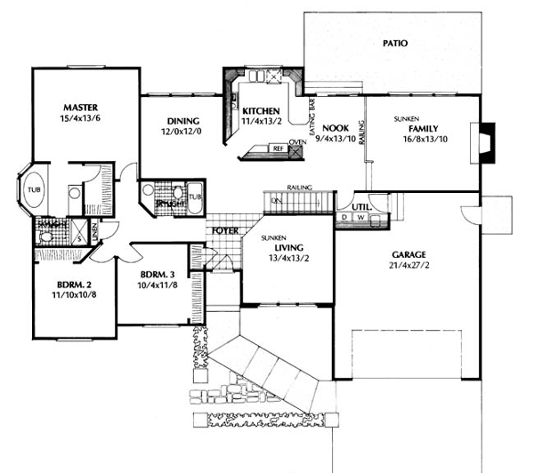 Contemporary Prairie Style Southwest Level One of Plan 91655