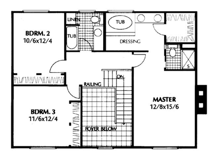 House Plan 91659 Second Level Plan