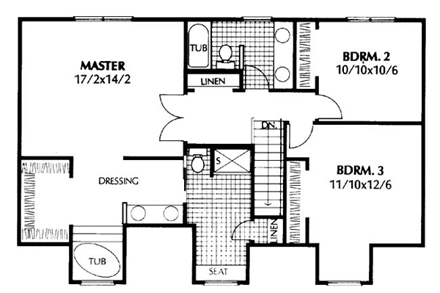 House Plan 91661 Second Level Plan