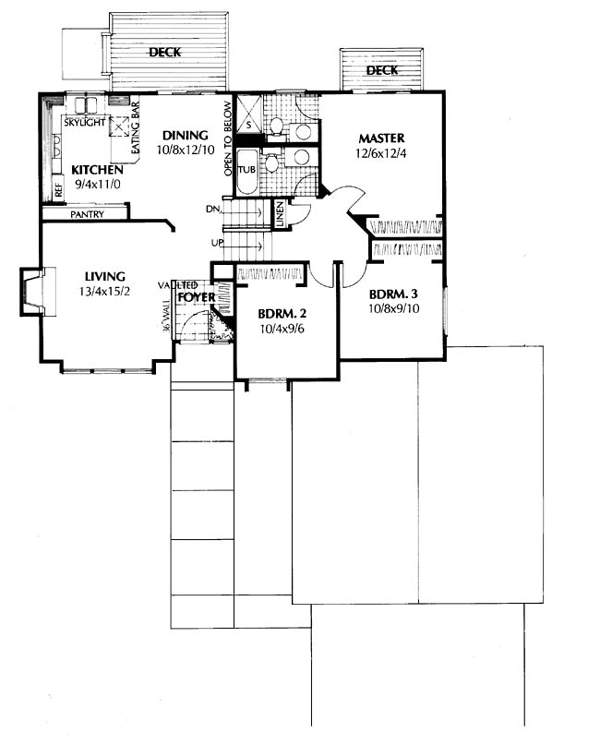 Contemporary One-Story Level One of Plan 91664