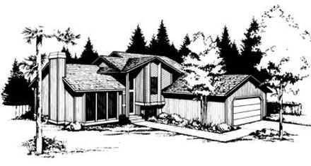 Contemporary One-Story Elevation of Plan 91664