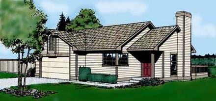 Contemporary One-Story Traditional Elevation of Plan 91666