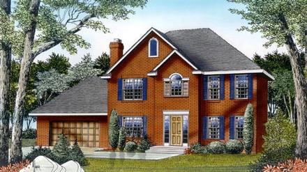 Colonial Traditional Elevation of Plan 91668
