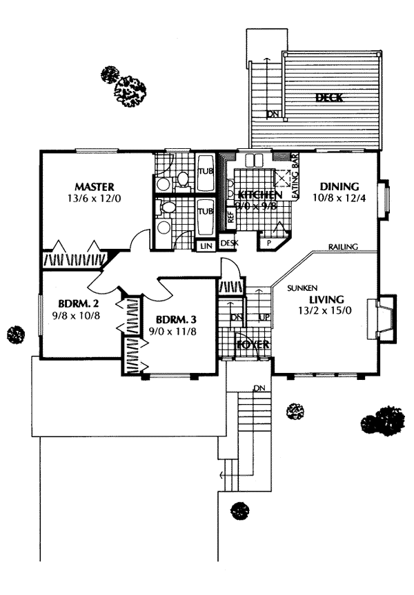 Contemporary Southwest Level One of Plan 91671