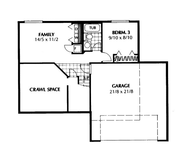 Contemporary Traditional Lower Level of Plan 91672