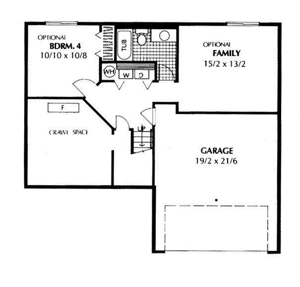 Contemporary Narrow Lot Traditional Lower Level of Plan 91673