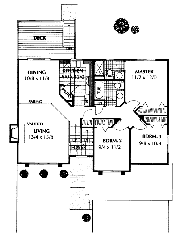 Contemporary Narrow Lot Traditional Level One of Plan 91673