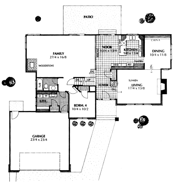 Contemporary Prairie Style Southwest Level One of Plan 91674