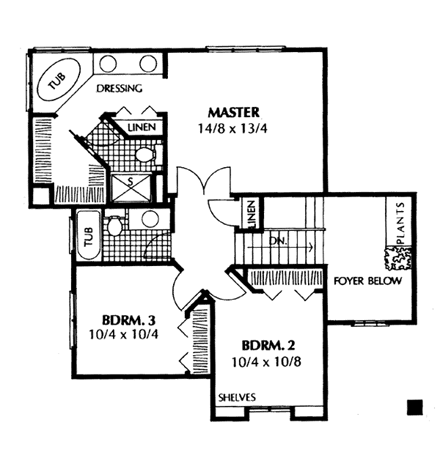 House Plan 91674 Second Level Plan