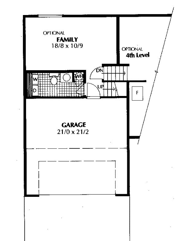 Contemporary Narrow Lot Traditional Lower Level of Plan 91677