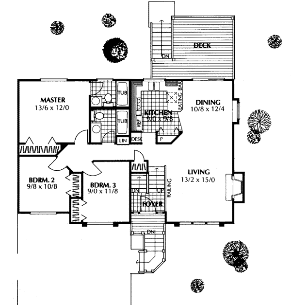 Contemporary Country Traditional Level One of Plan 91678