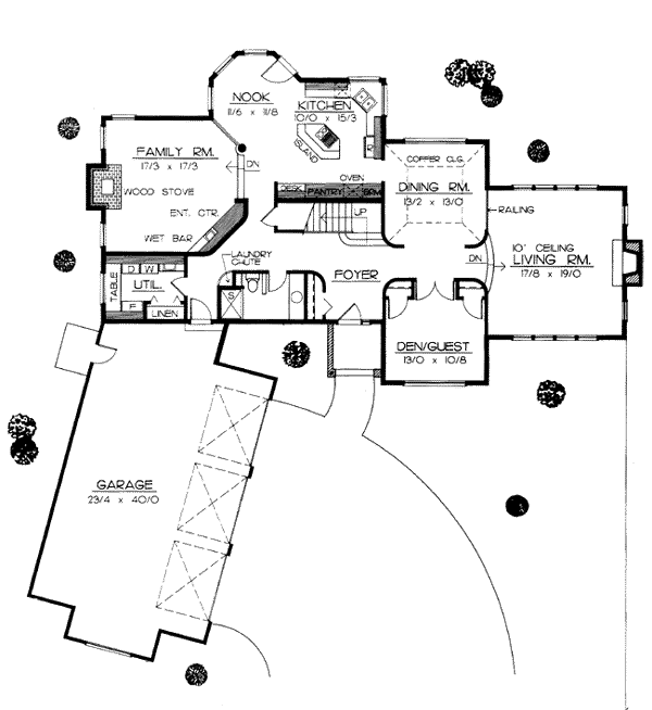 Country European Southwest Traditional Level One of Plan 91680