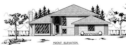 Contemporary Traditional Elevation of Plan 91685