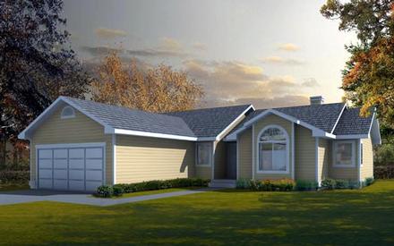 One-Story Ranch Traditional Elevation of Plan 91688