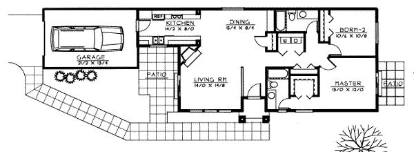 Contemporary One-Story Ranch Traditional Level One of Plan 91692