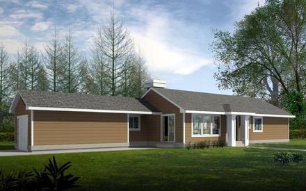 Contemporary One-Story Ranch Traditional Elevation of Plan 91692