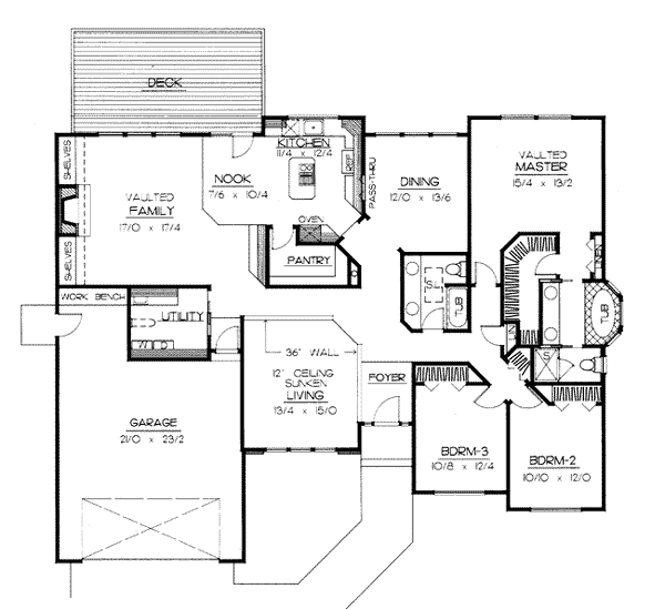 One-Story Southwest Traditional Level One of Plan 91800