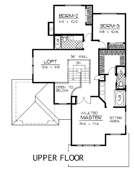 House Plan 91803 Second Level Plan