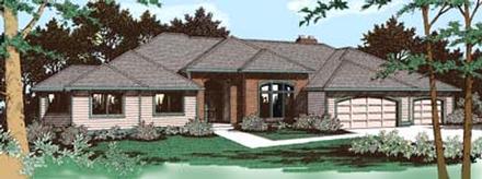 One-Story Traditional Elevation of Plan 91809