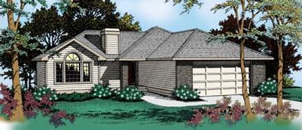 Contemporary One-Story Traditional Elevation of Plan 91810