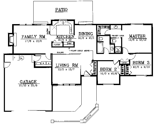 One-Story Traditional Level One of Plan 91811