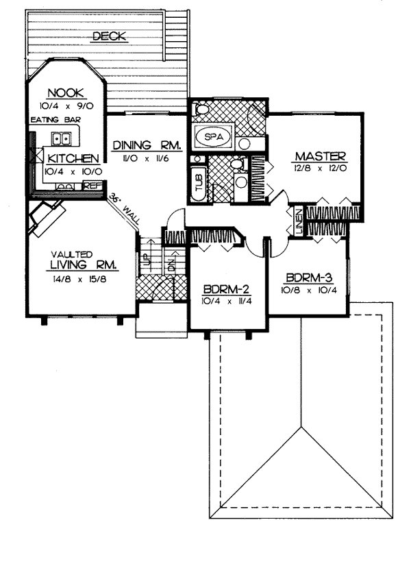 Contemporary Southwest Traditional Level One of Plan 91812