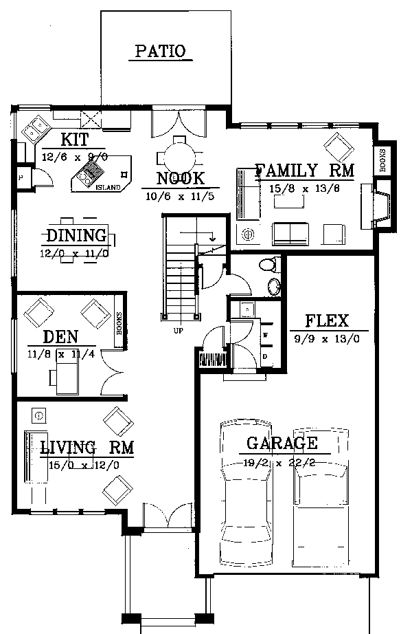 Contemporary Prairie Style Level One of Plan 91819