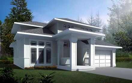 Contemporary Prairie Style Elevation of Plan 91819