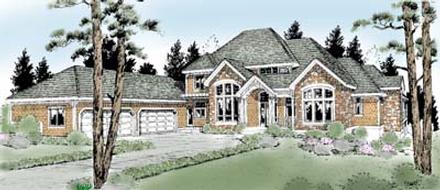 Country Craftsman Elevation of Plan 91820