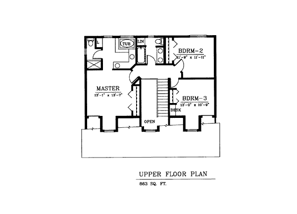 Country Farmhouse Level Two of Plan 91825