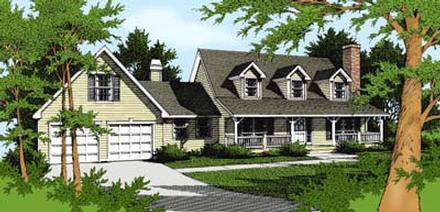 Country Farmhouse Elevation of Plan 91825