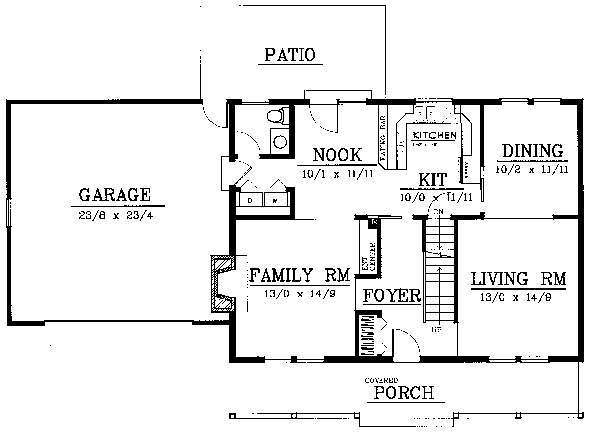 Country Farmhouse Level One of Plan 91827