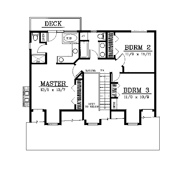 Country Farmhouse Level Two of Plan 91827