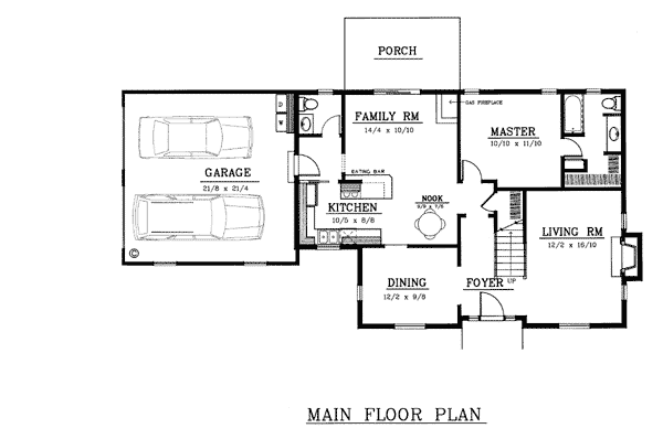Cape Cod Country Farmhouse Level One of Plan 91828