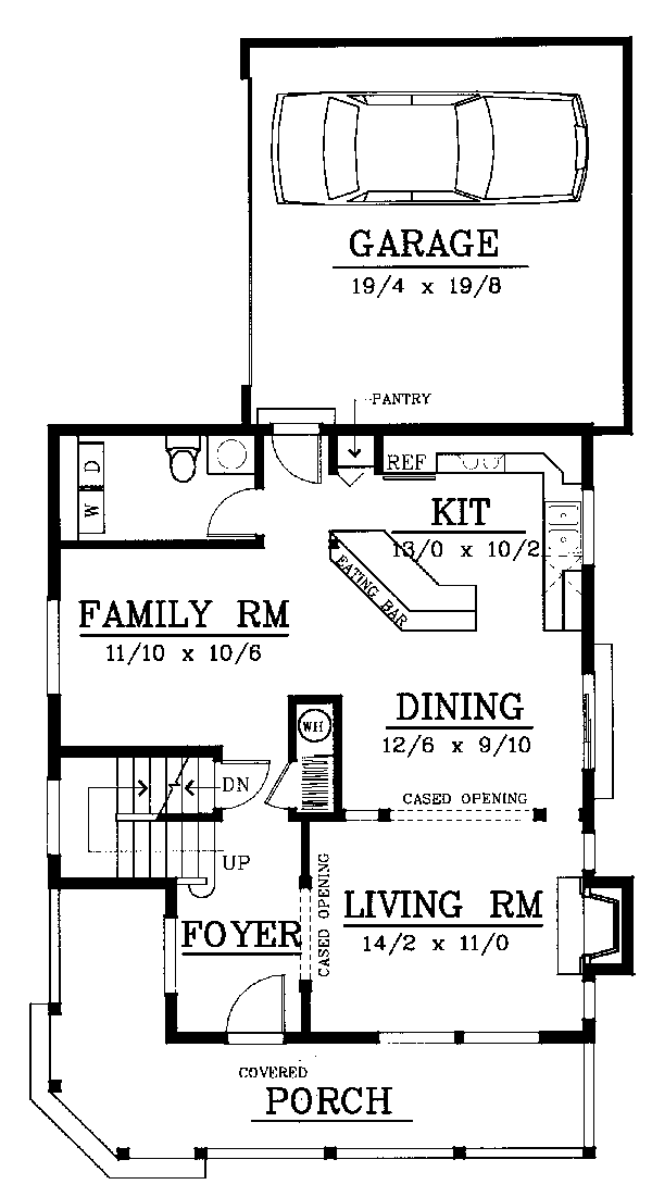 Bungalow Country Craftsman Level One of Plan 91829