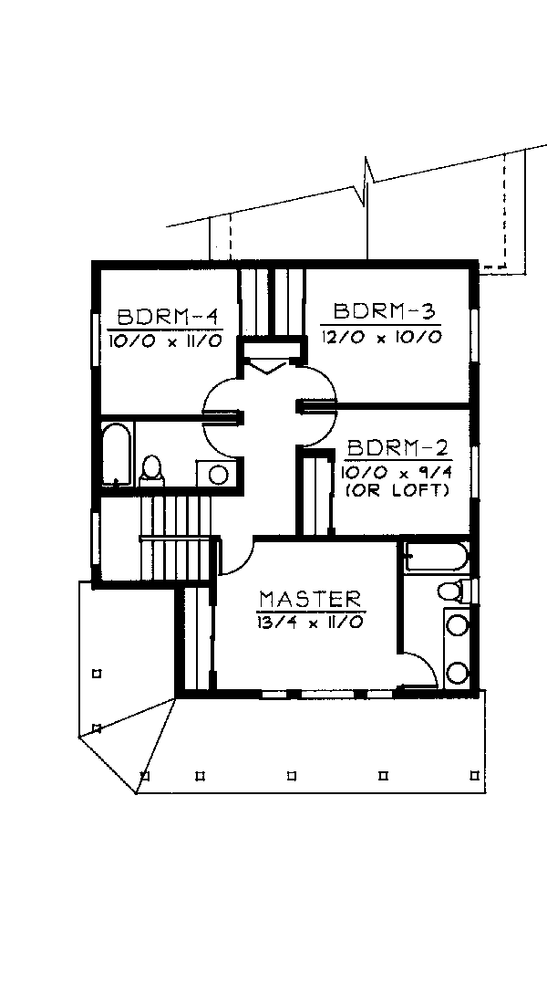 Bungalow Country Craftsman Level Two of Plan 91829