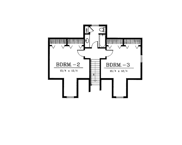 Cape Cod Country Farmhouse Level Two of Plan 91830