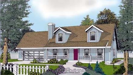 Cape Cod Country Farmhouse Elevation of Plan 91830