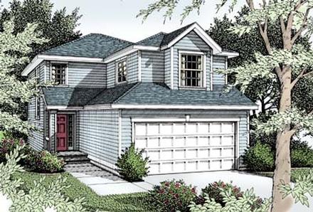 Colonial Narrow Lot Traditional Elevation of Plan 91831