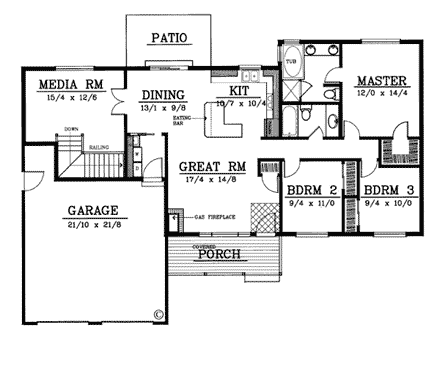 House Plan 91833 First Level Plan
