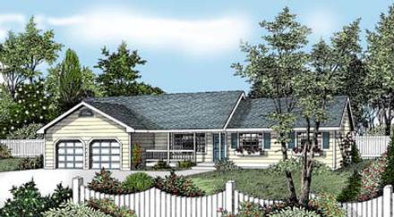 Country Farmhouse One-Story Ranch Elevation of Plan 91833